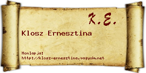 Klosz Ernesztina névjegykártya